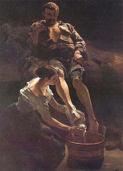 Jacek Malczewski Washing of feet. Germany oil painting art